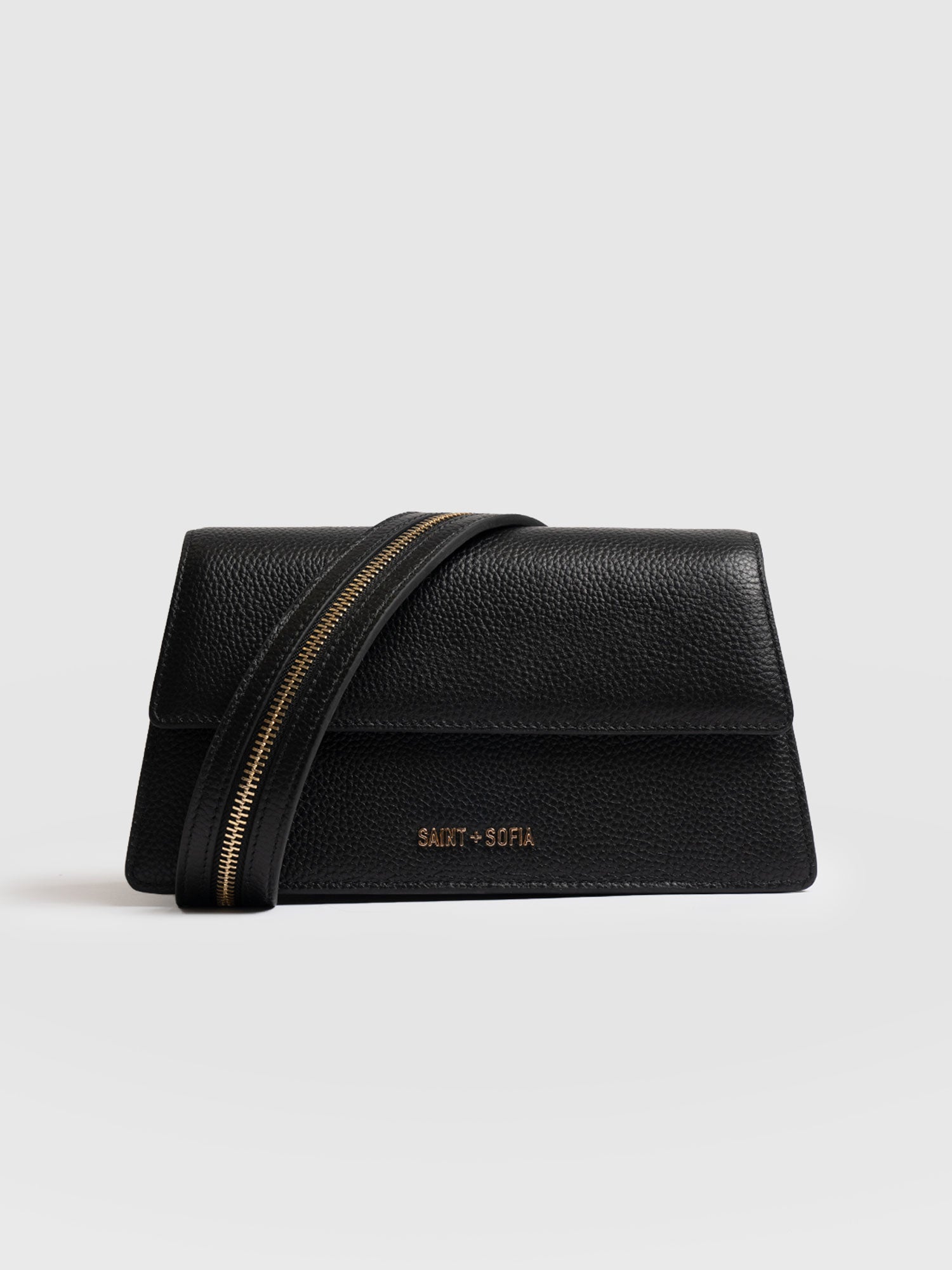 Lennox Half Flap Bag - Black - Women's Handbags | Saint + Sofia® EU